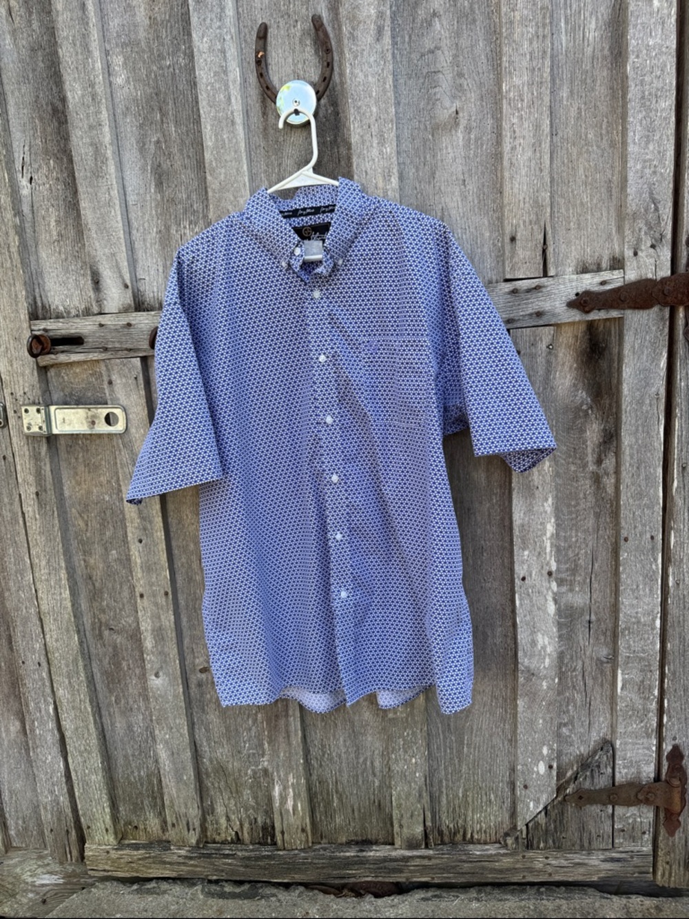 Wrangler George Strait Blue Short Sleeve Button Up Shirt Men’s